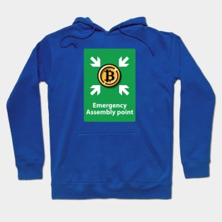 Bitcoin, emergency assembly point colorful vertical Hoodie